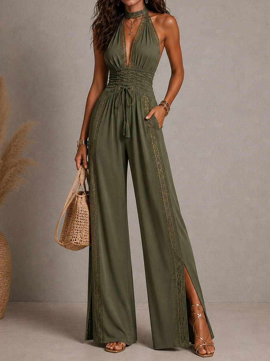 DIANA | Mono de Pierna Ancha con Encaje Estilo Boho