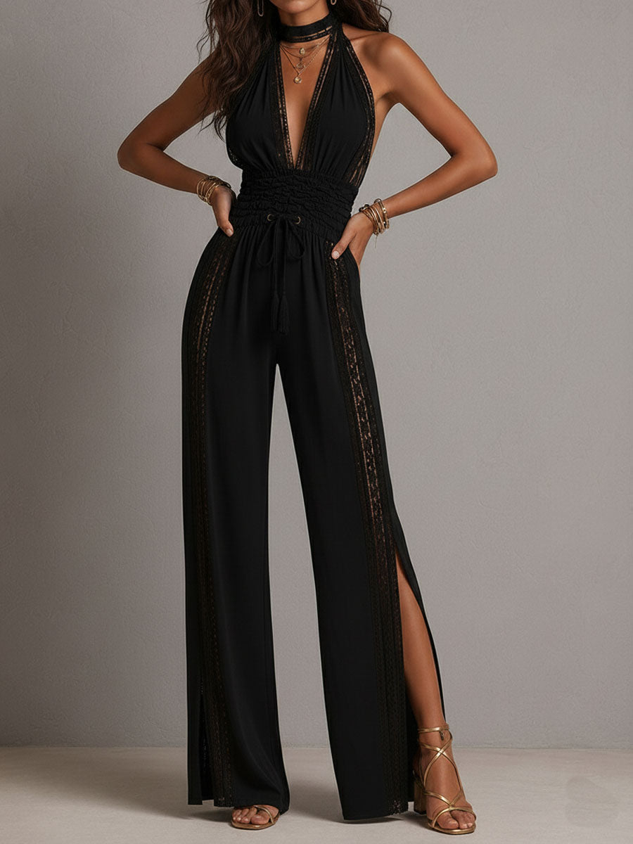 DIANA | Mono de Pierna Ancha con Encaje Estilo Boho