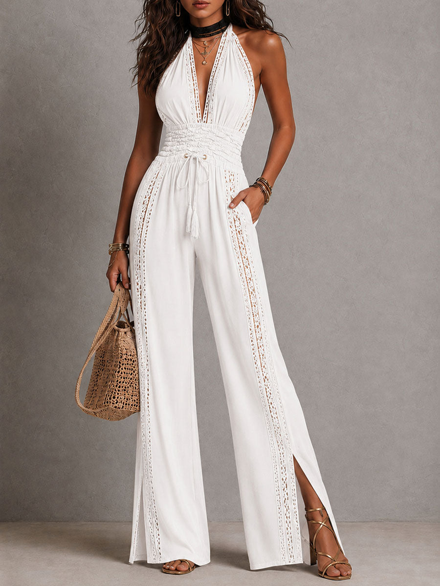 DIANA | Mono de Pierna Ancha con Encaje Estilo Boho