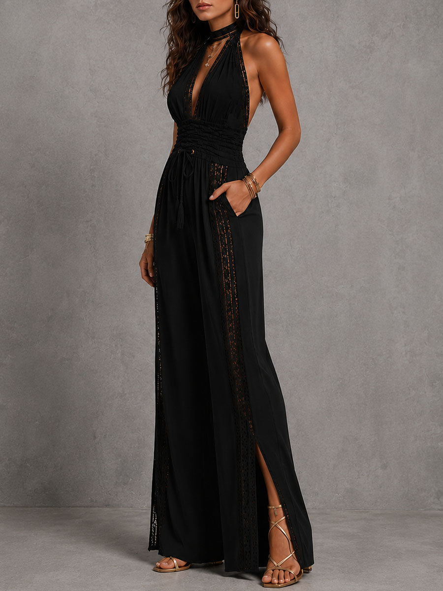 DIANA | Mono de Pierna Ancha con Encaje Estilo Boho