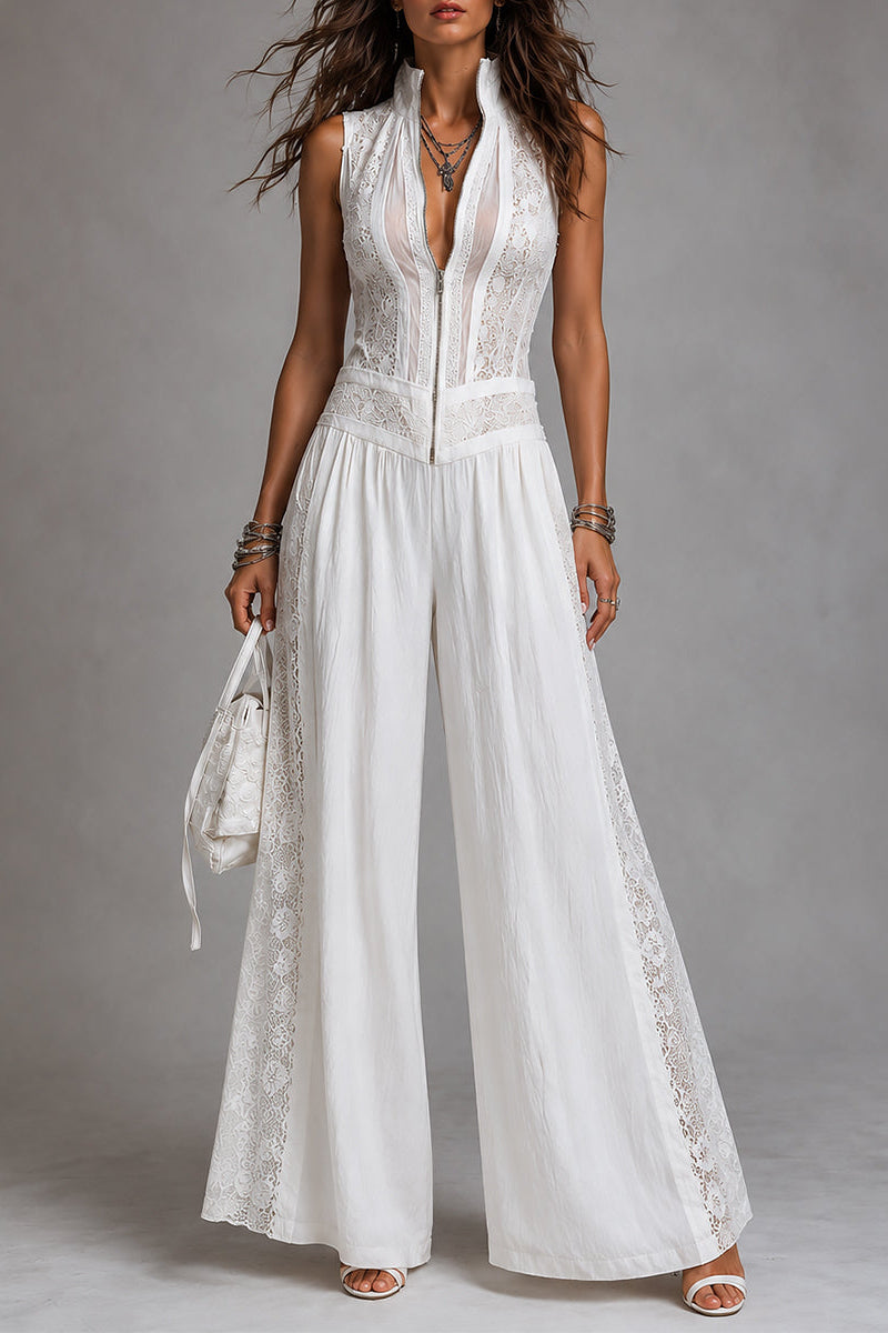 VALENTINA | Jumpsuit Largo de Pierna Ancha con Escote en V y Diseño Elegante.