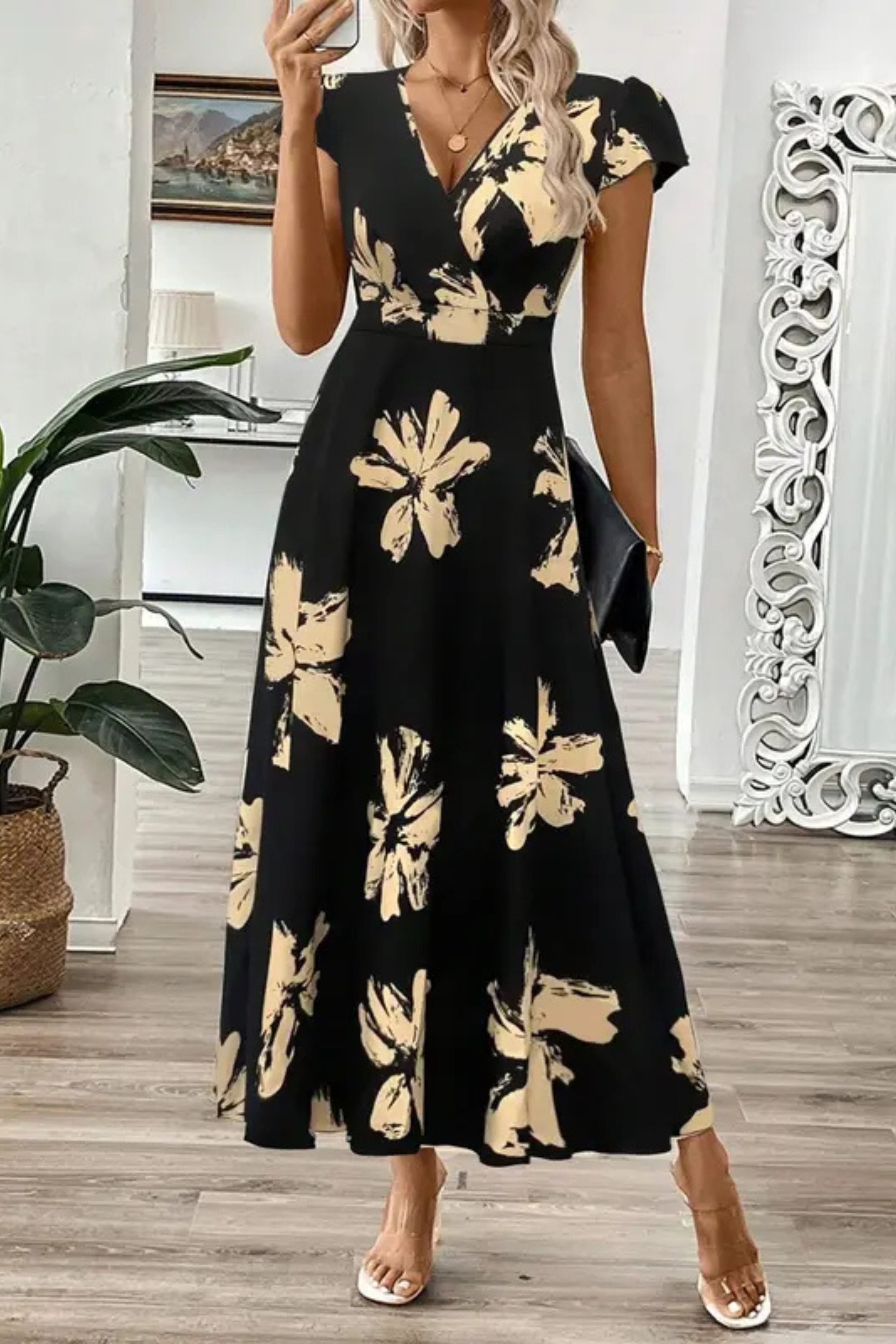ODESSA™ | VESTIDO ELEGANTE CON ESTAMPADO DE HOJAS