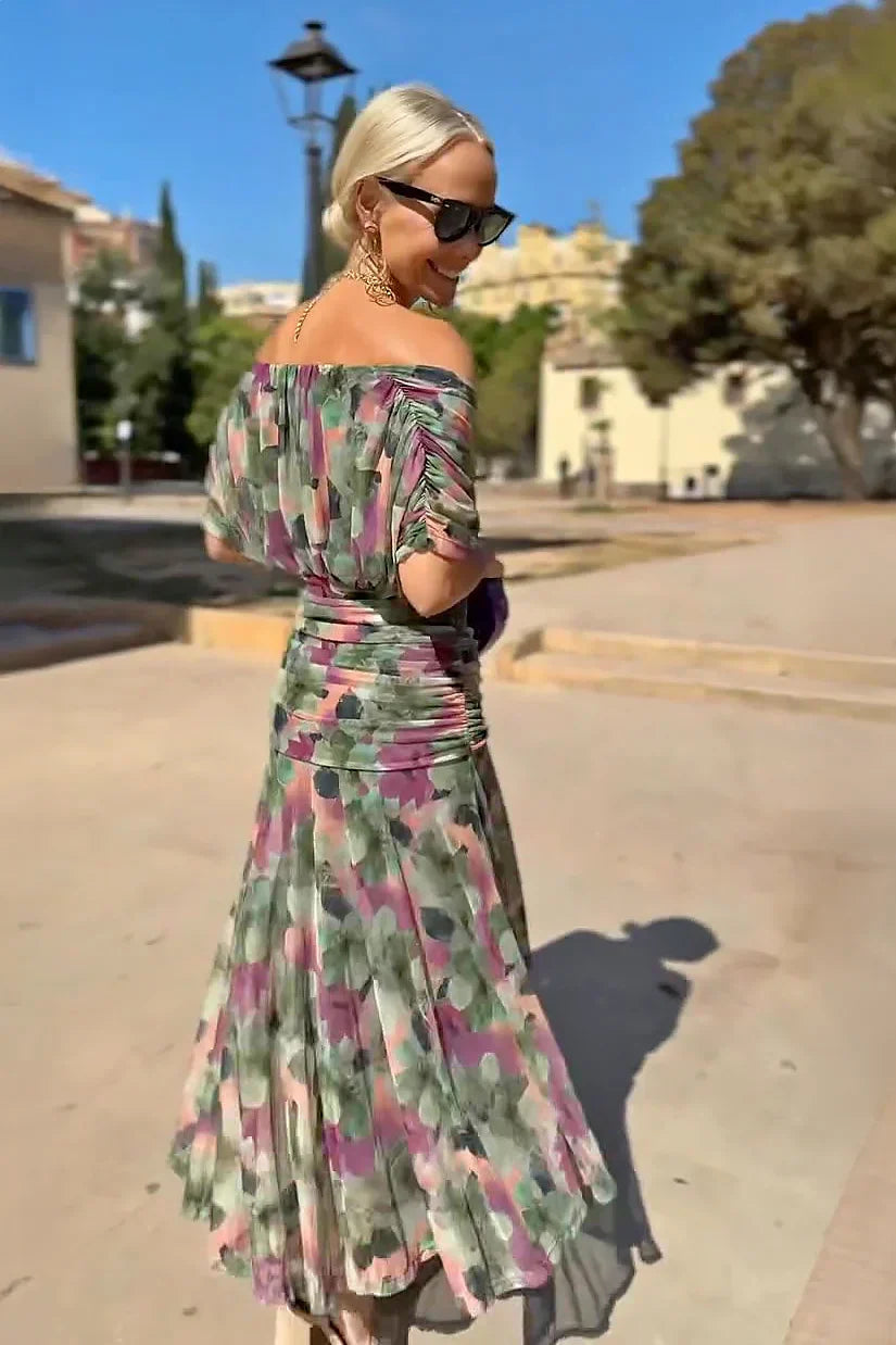 VESTIDO ELEGANTE CON CUELLO EN V