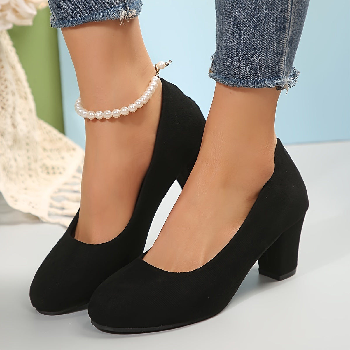 PAZ | Zapatos de tacón con punta ancha y tacón estable