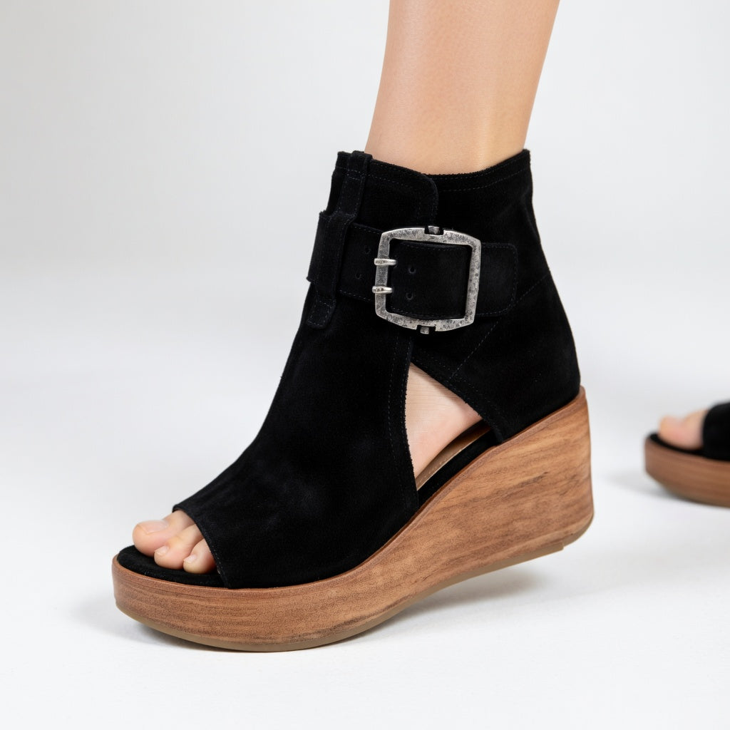 LILA | Botines abiertos con suela de cuña