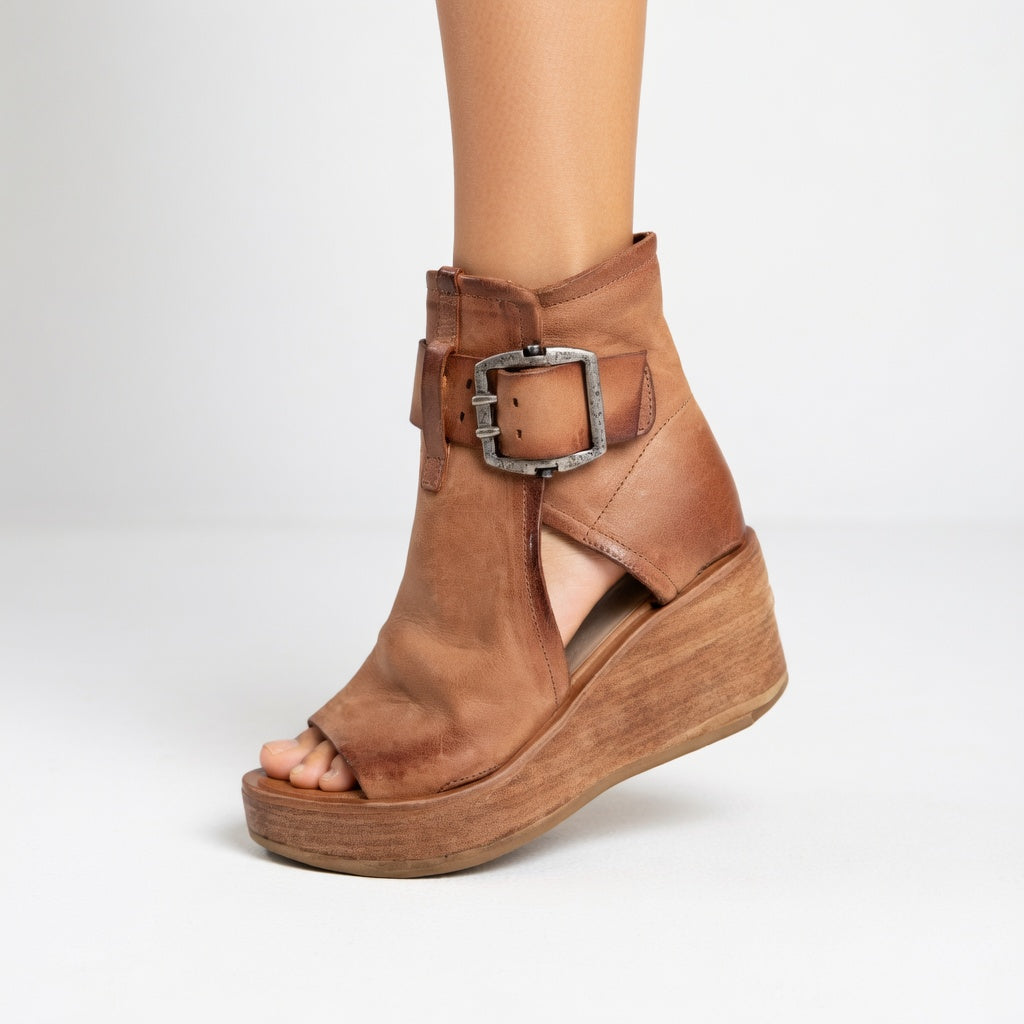 LILA | Botines abiertos con suela de cuña