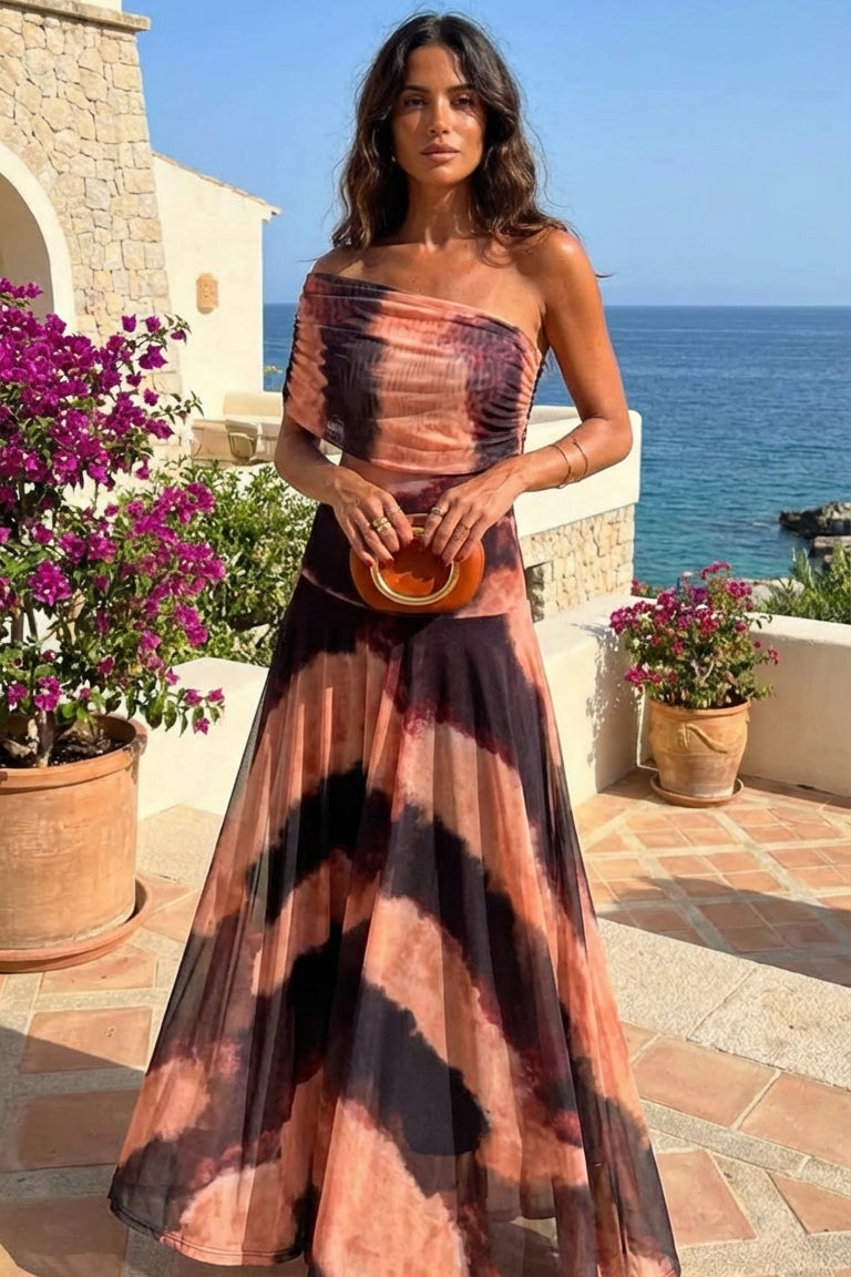 CASSIA | Vestido Largo Tie-Dye de Escote Cuadrado