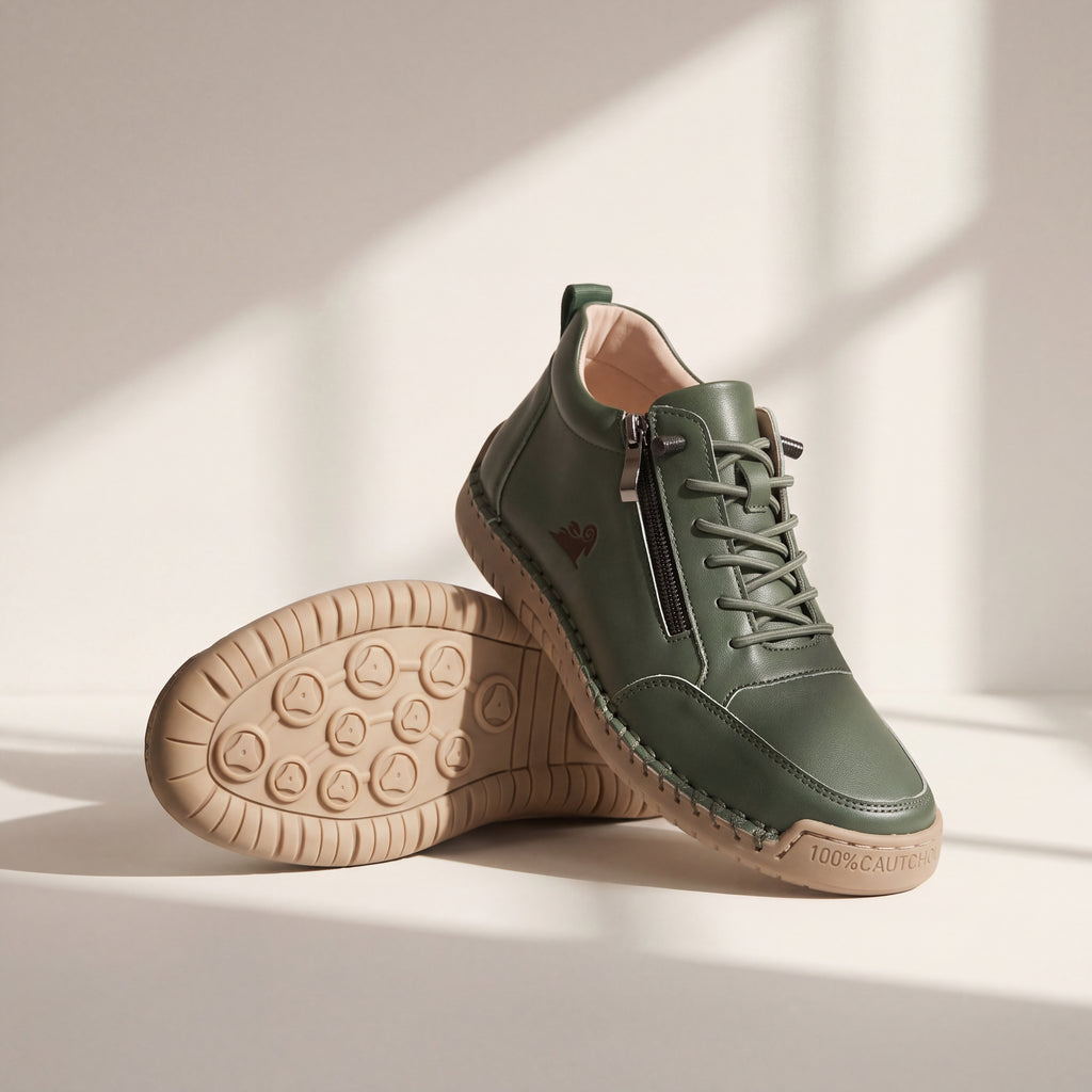 NOVA | Zapatillas ortopédicas cómodas con cremallera Verde