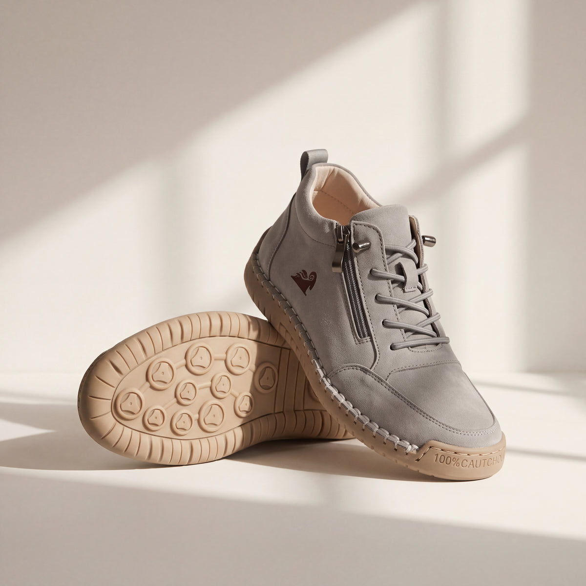 NOVA | Zapatillas ortopédicas cómodas con cremallera Gris