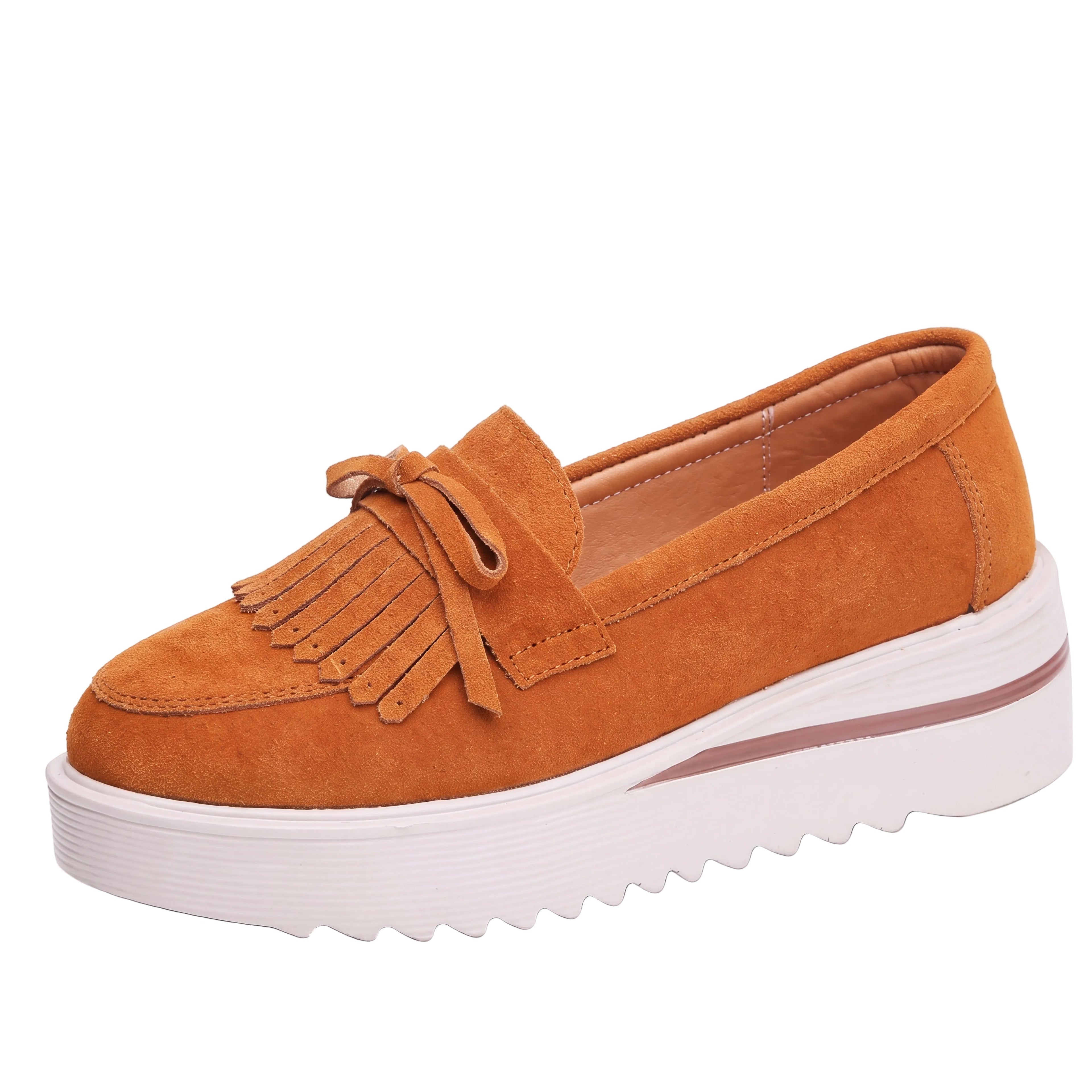 Valeria | Mocasín de ante trenzado con borlas