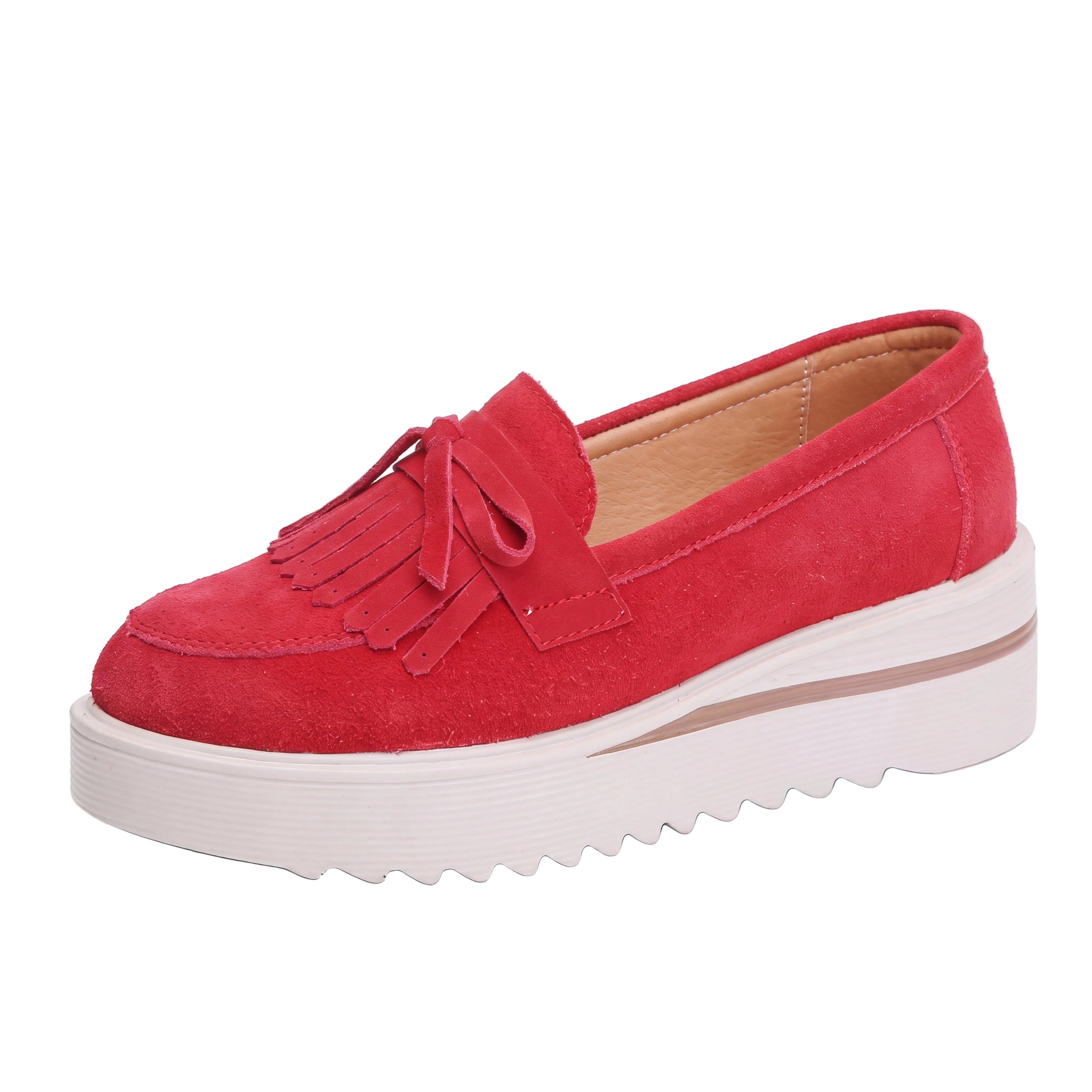 Valeria | Mocasín de ante trenzado con borlas