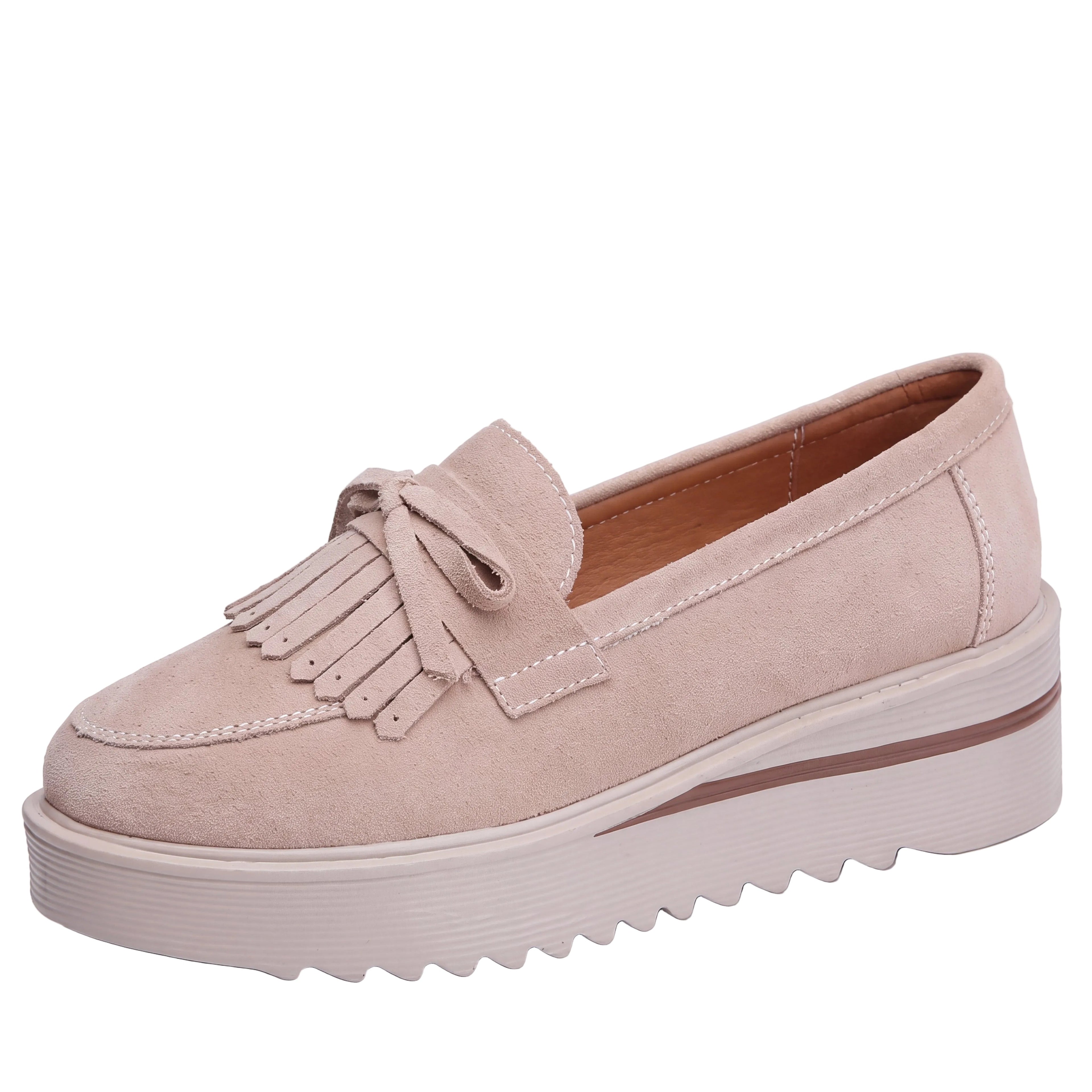 Valeria | Mocasín de ante trenzado con borlas
