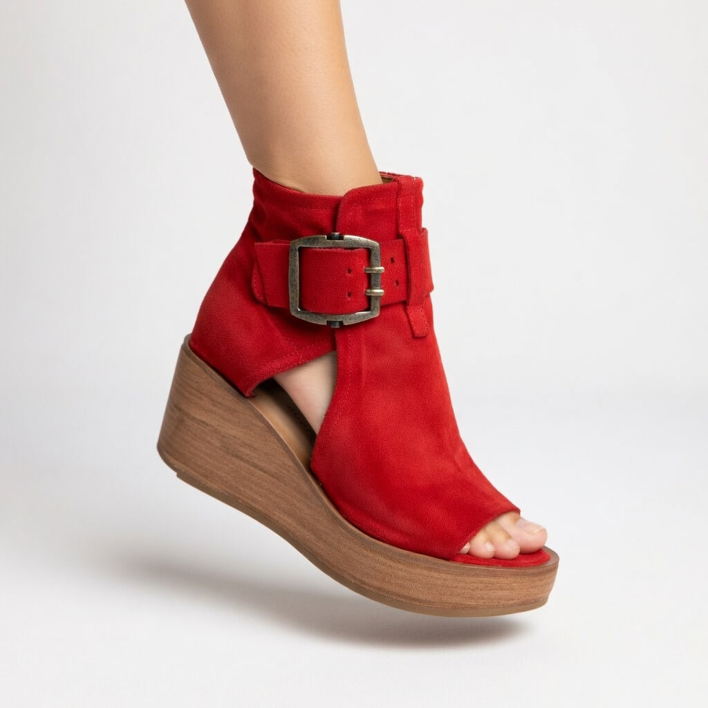 LILA | Botines abiertos con suela de cuña