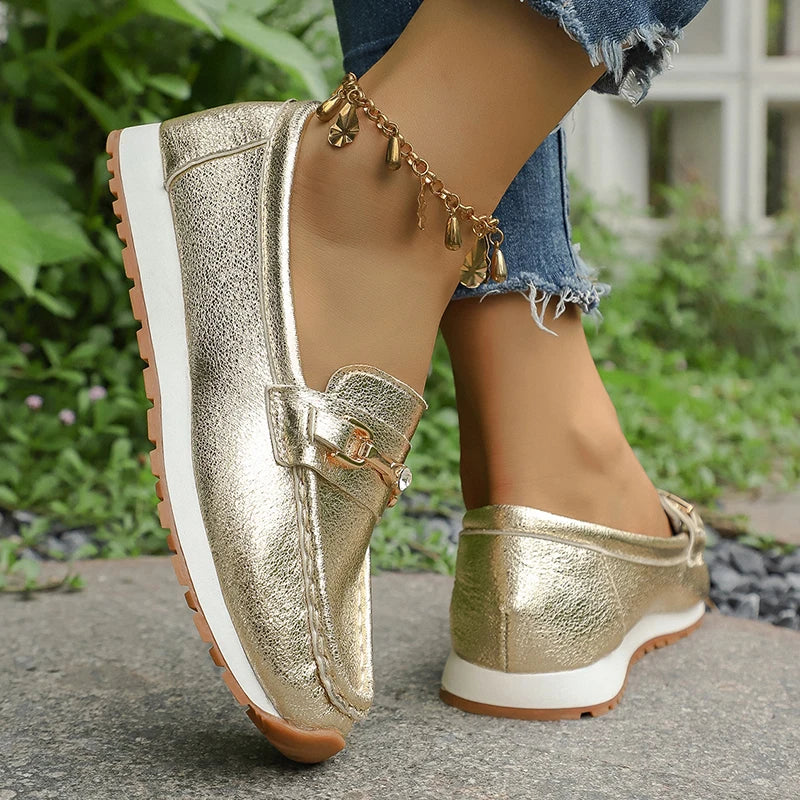 Tatiana | Mocasines metalizados slip-on.