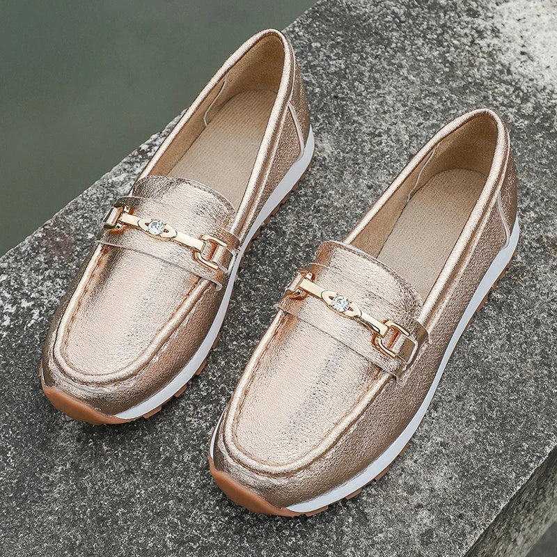 Tatiana | Mocasines metalizados slip-on.