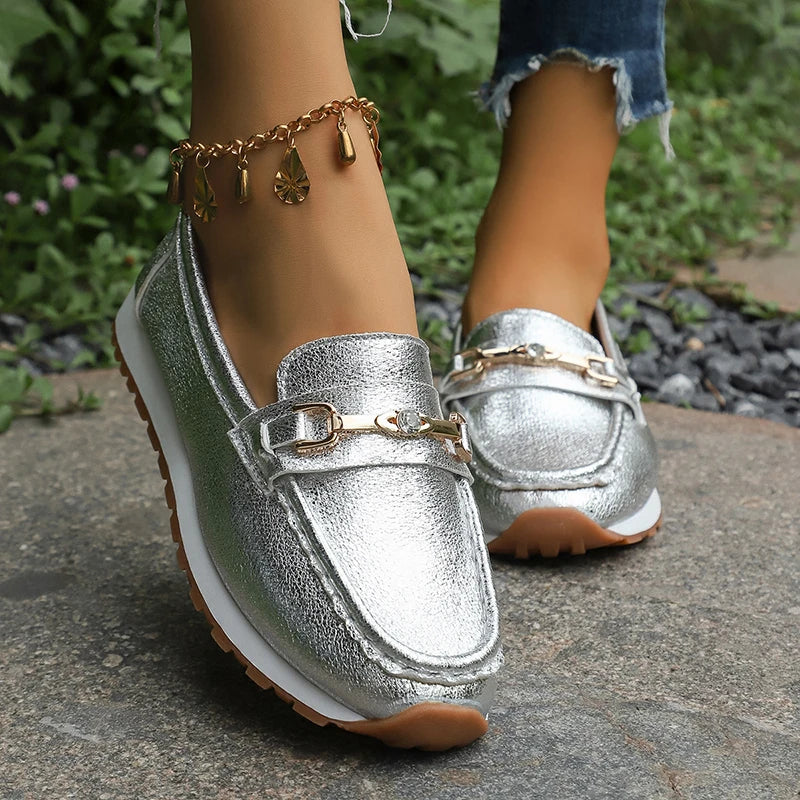 Tatiana | Mocasines metalizados slip-on.