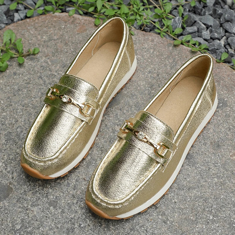 Tatiana | Mocasines metalizados slip-on.