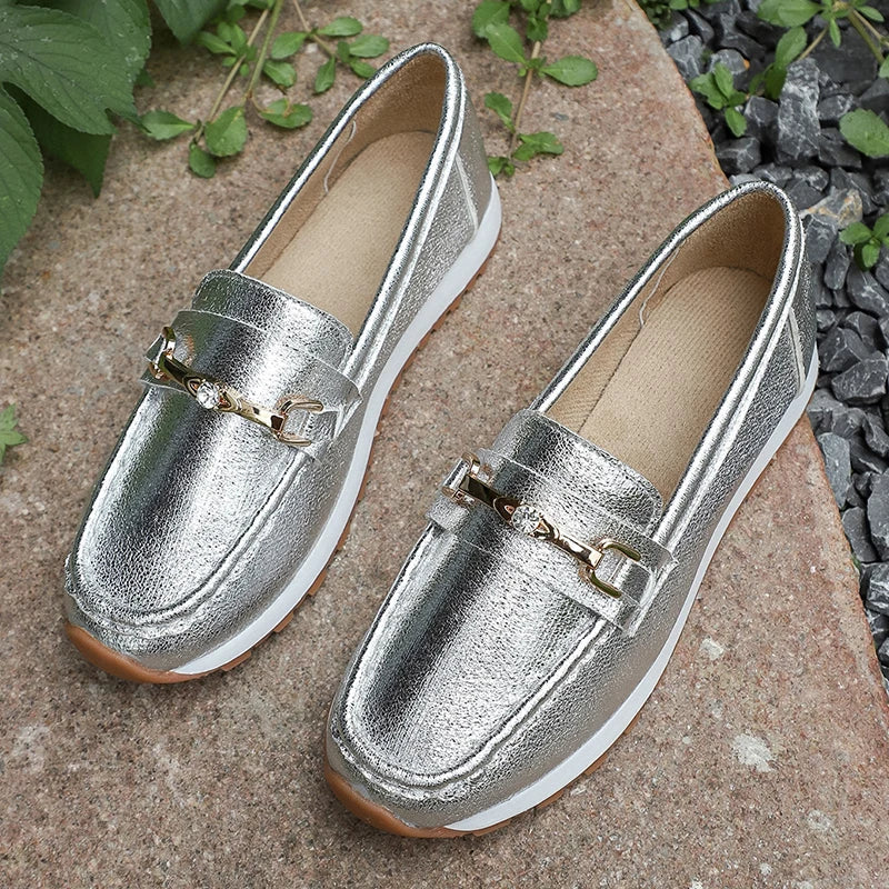 Tatiana | Mocasines metalizados slip-on.