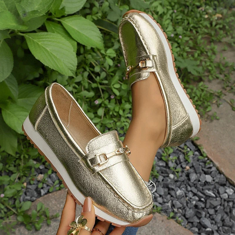 Tatiana | Mocasines metalizados slip-on.