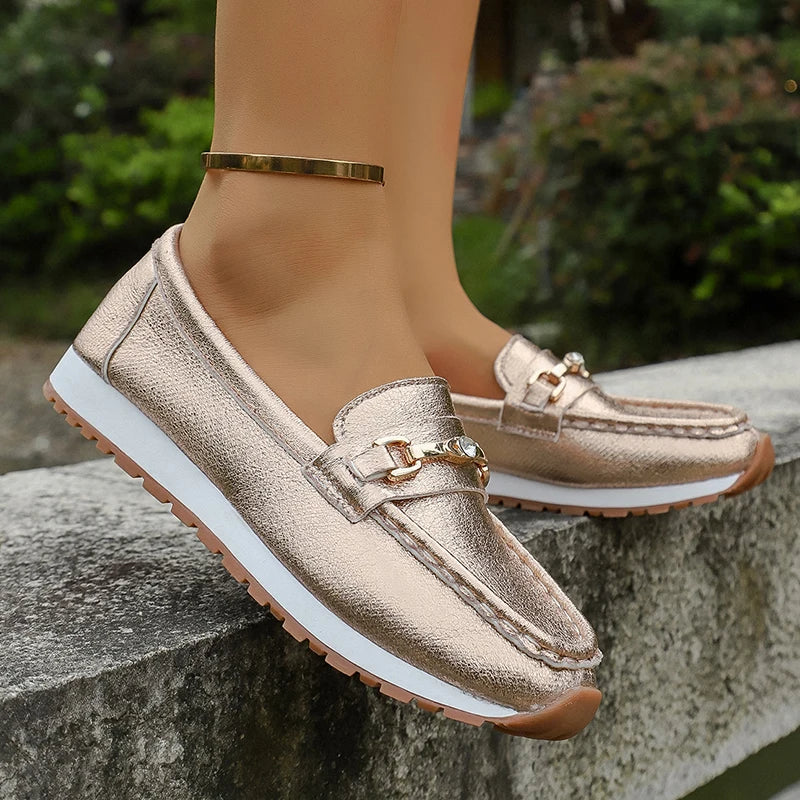 Tatiana | Mocasines metalizados slip-on.