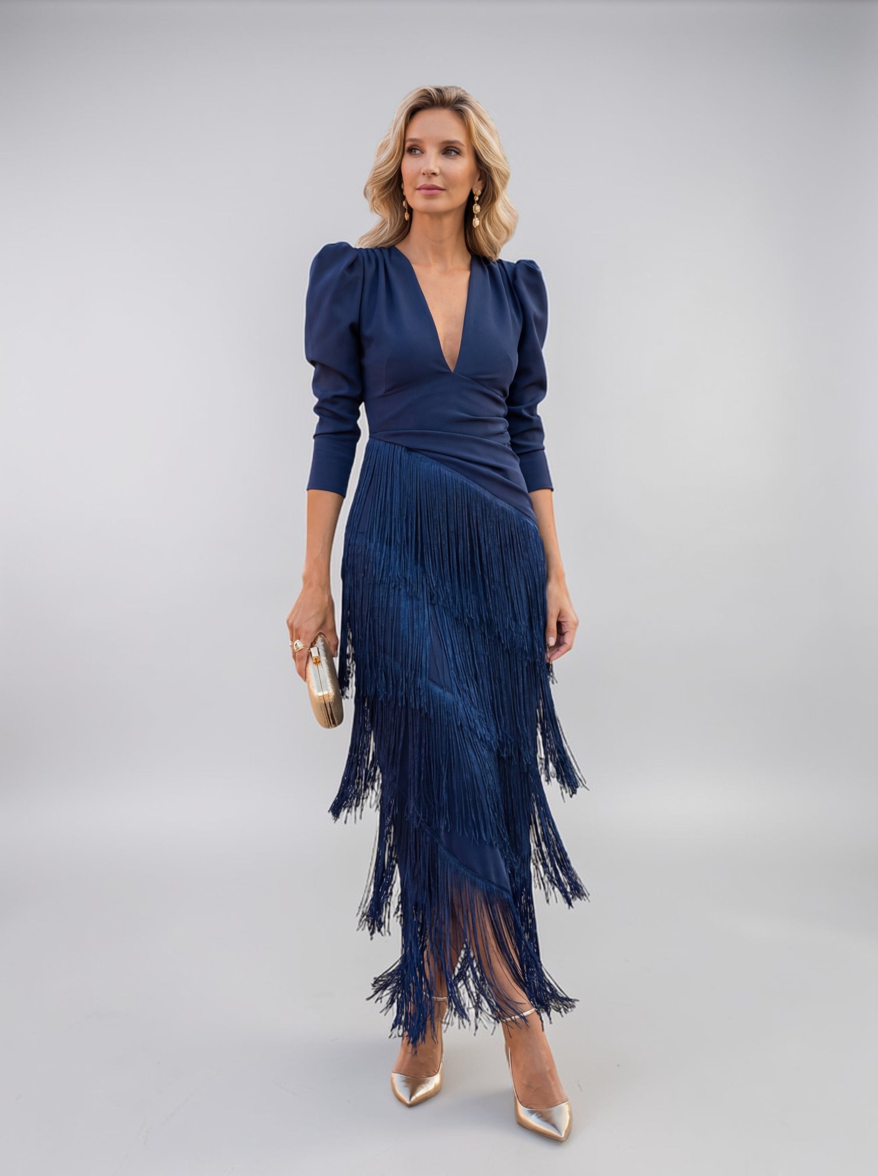 SOFÍA | VESTIDO ELEGANTE CON FLECOS