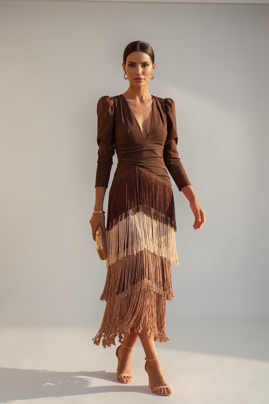 SOFÍA | VESTIDO ELEGANTE CON FLECOS
