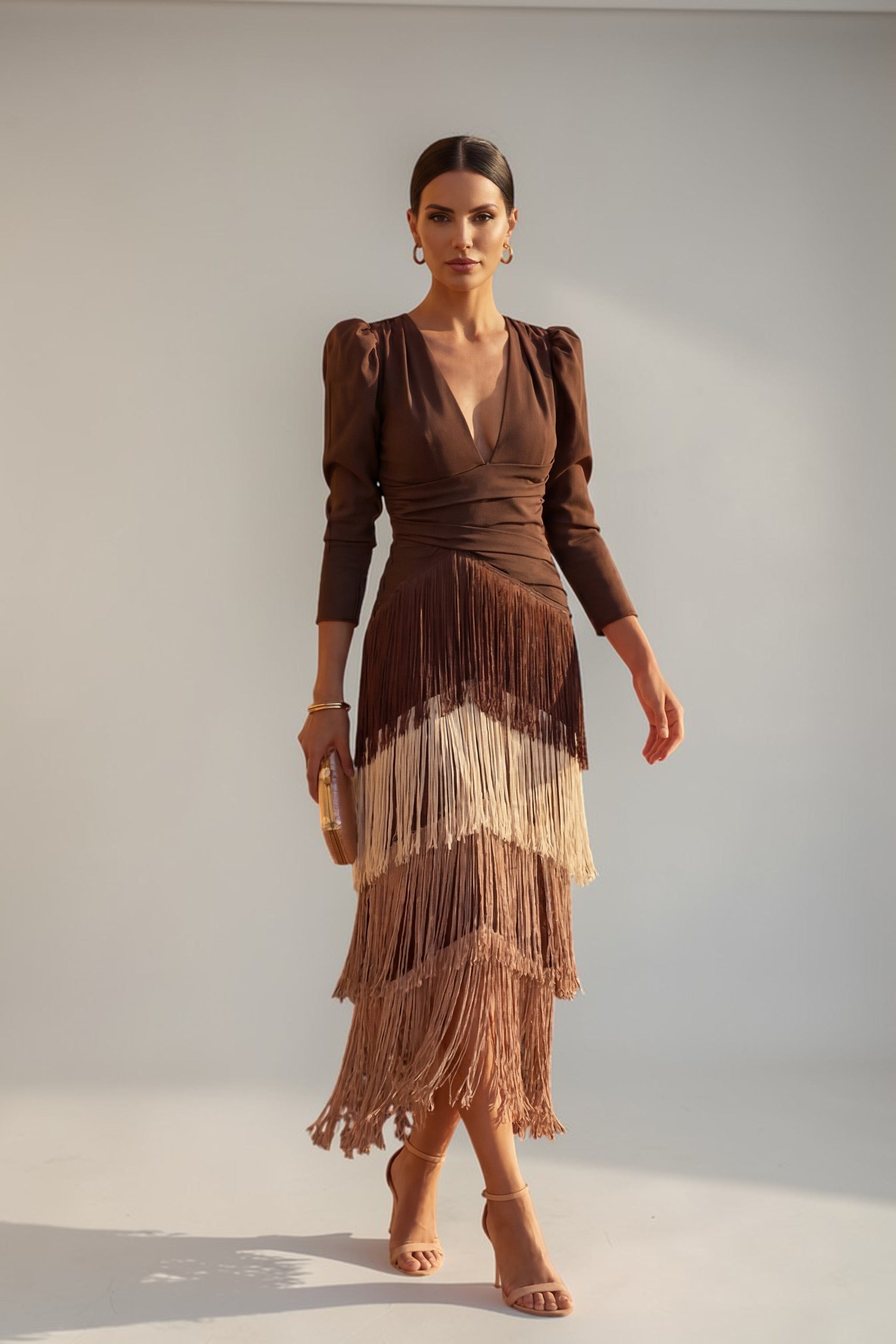 SOFÍA | VESTIDO ELEGANTE CON FLECOS