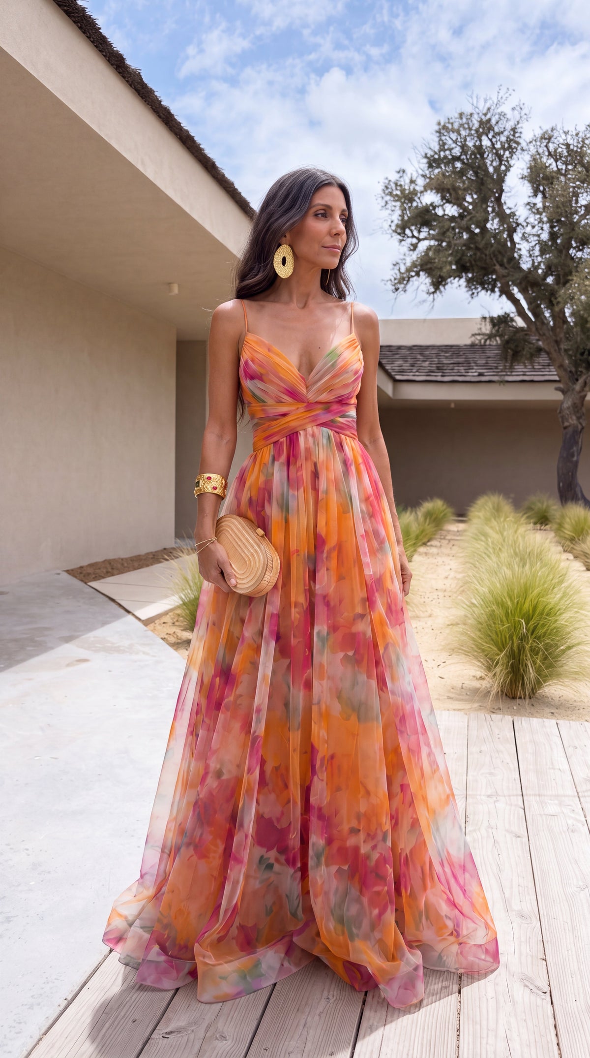 GISELLE | Precioso vestido largo con estampado floral