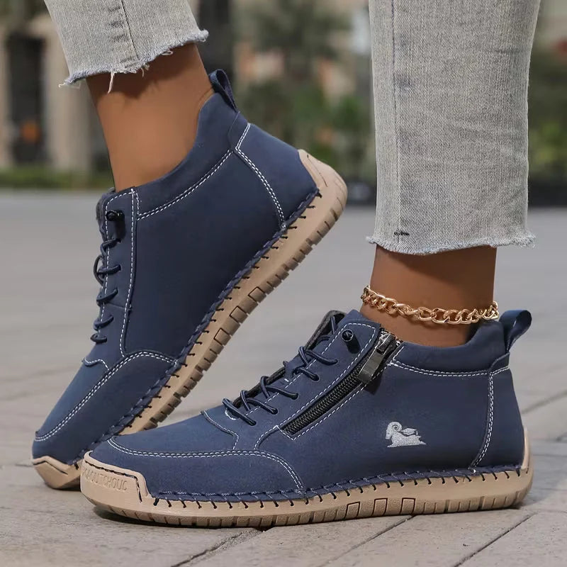 NOVA | Zapatillas ortopédicas cómodas con cremallera Azul Oscuro