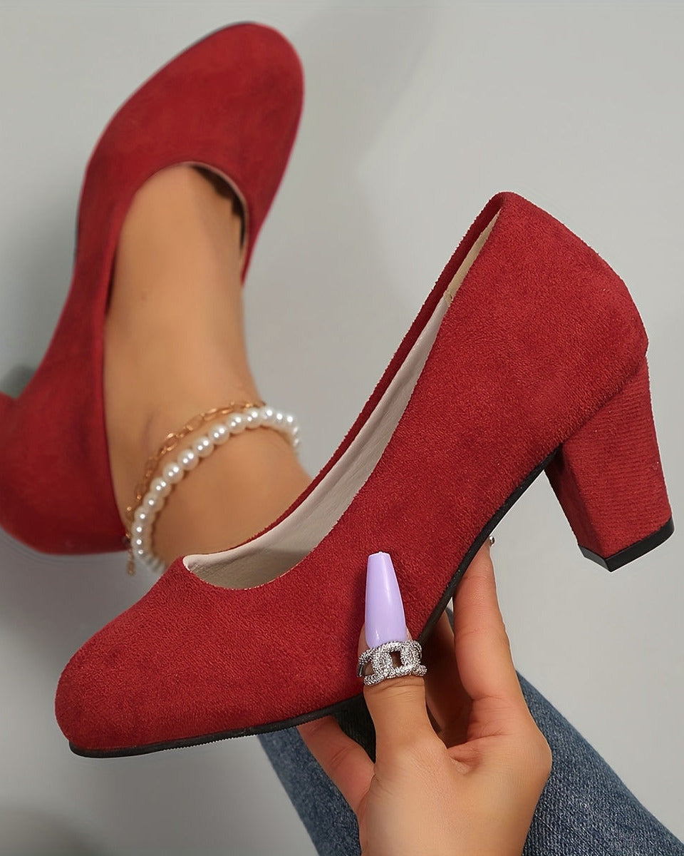 PAZ | Zapatos de tacón con punta ancha y tacón estable