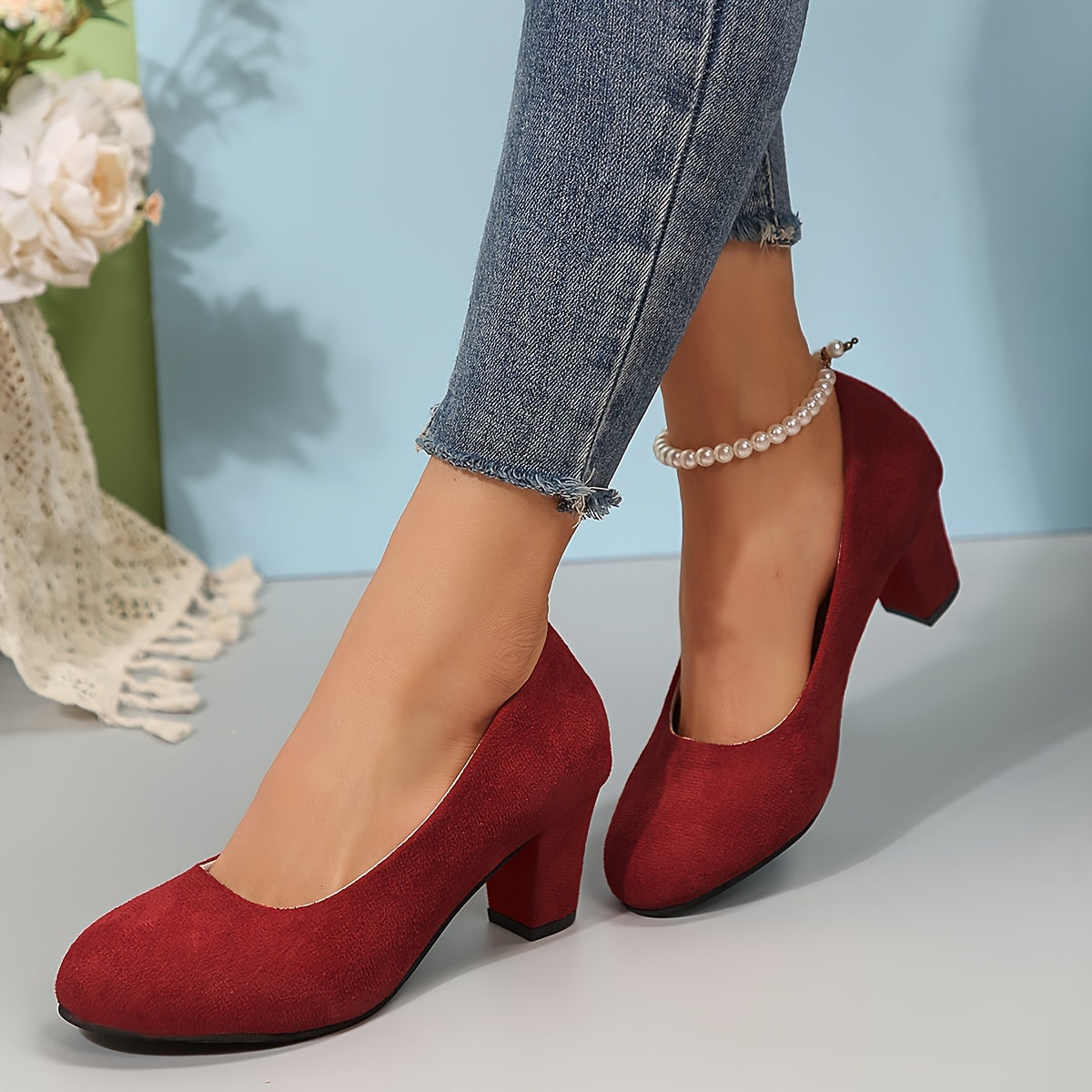 PAZ | Zapatos de tacón con punta ancha y tacón estable