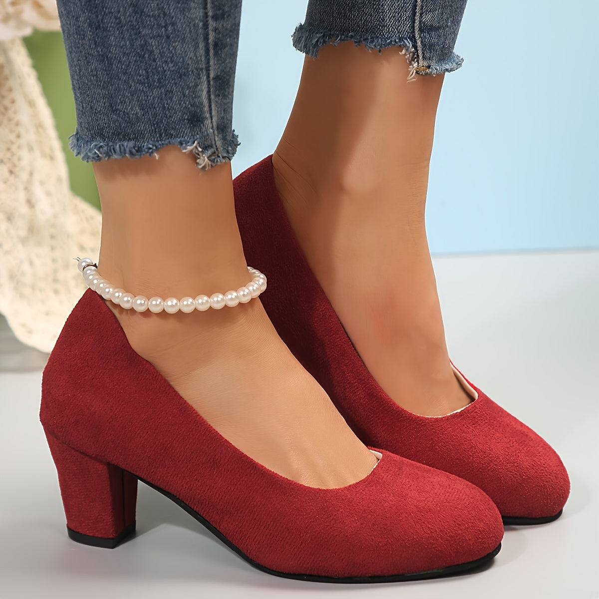 PAZ | Zapatos de tacón con punta ancha y tacón estable