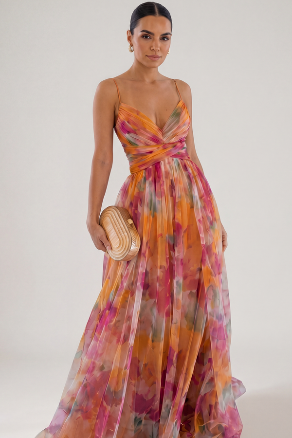 GISELLE | Precioso vestido largo con estampado floral
